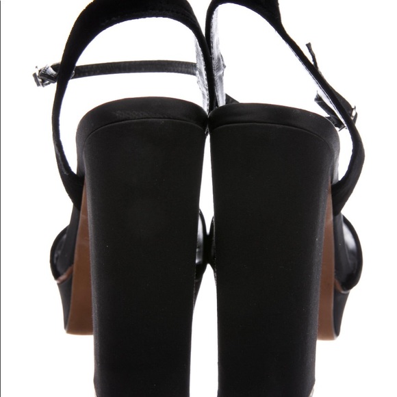 Free People NWT Lola Cruz Platforms Sandal Black Silk Velvet ♥️ - Picture 3 of 9